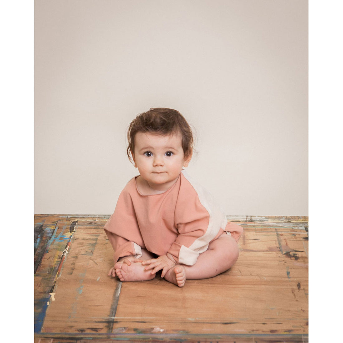Bonnie and the Gang Coral Blush/Biscuit Aya Knotted Sweater