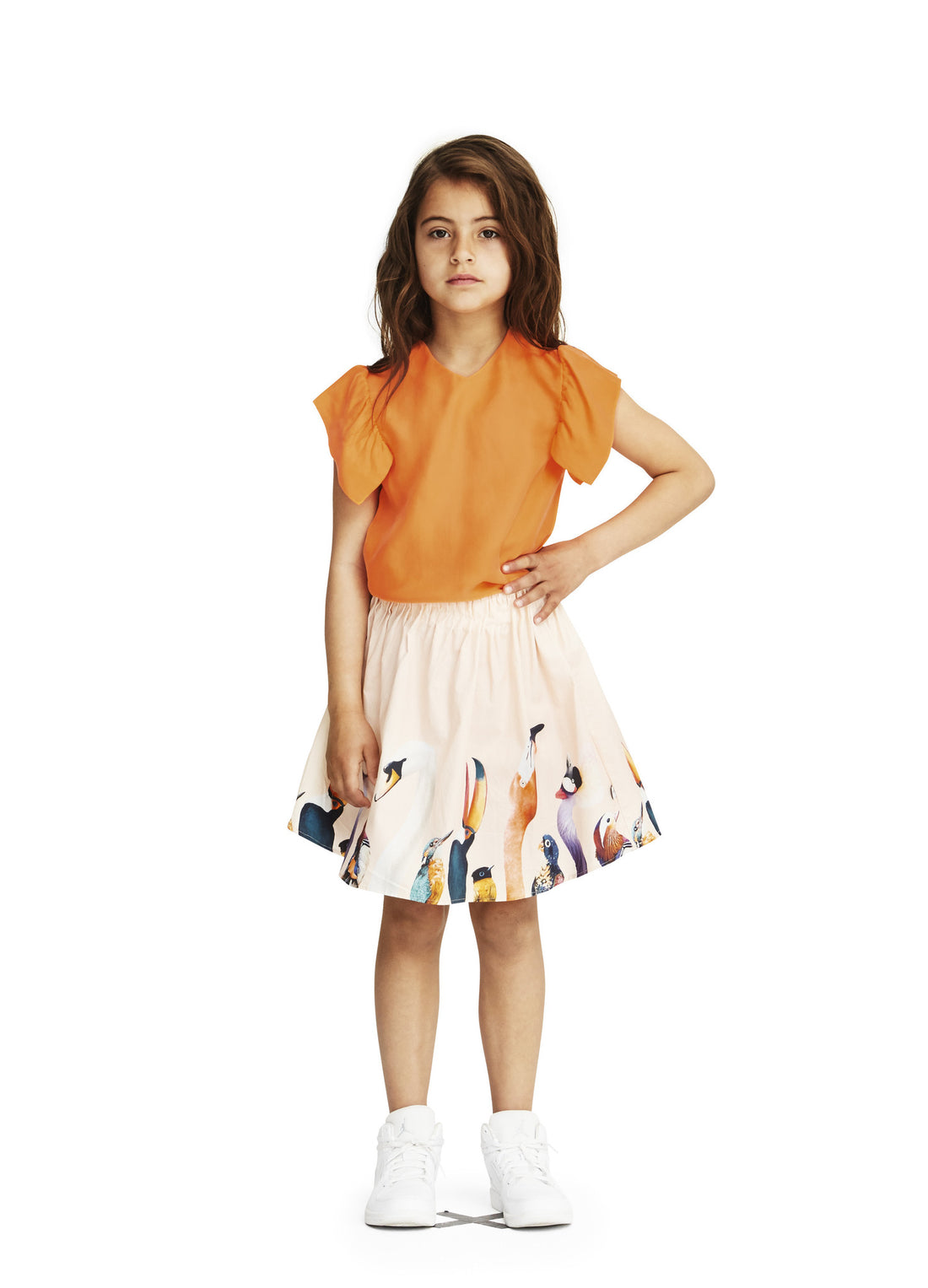 Molo  Orange Ruffle Blouse - Ladida