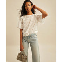Les Coyotes de Paris Cream Flower Embroidery Caroline Shirt