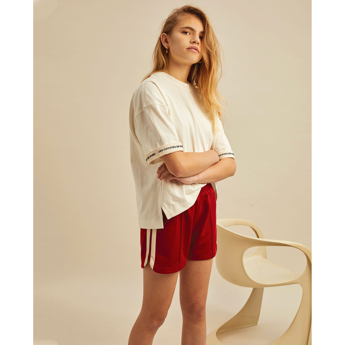 Les Coyotes de Paris Cream Logo Evelyn Tee