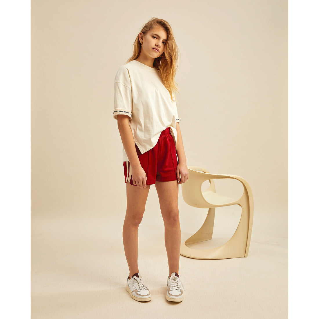 Les Coyotes de Paris Cream Logo Evelyn Tee