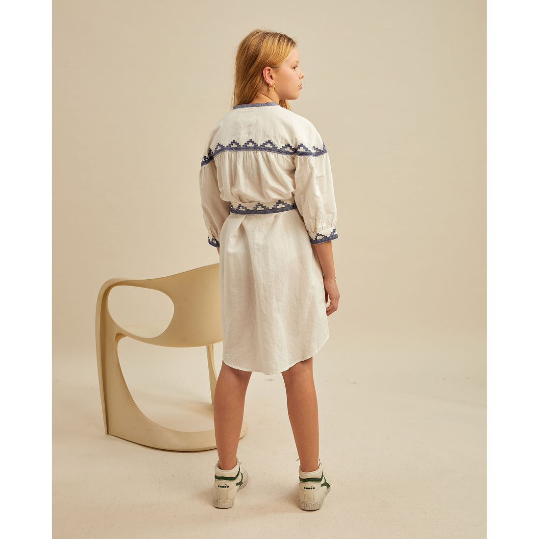 Les Coyotes de Paris White Embroidered Nandi Dress
