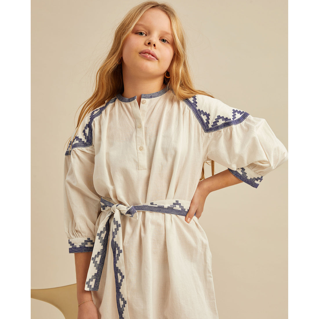 Les Coyotes de Paris White Embroidered Nandi Dress