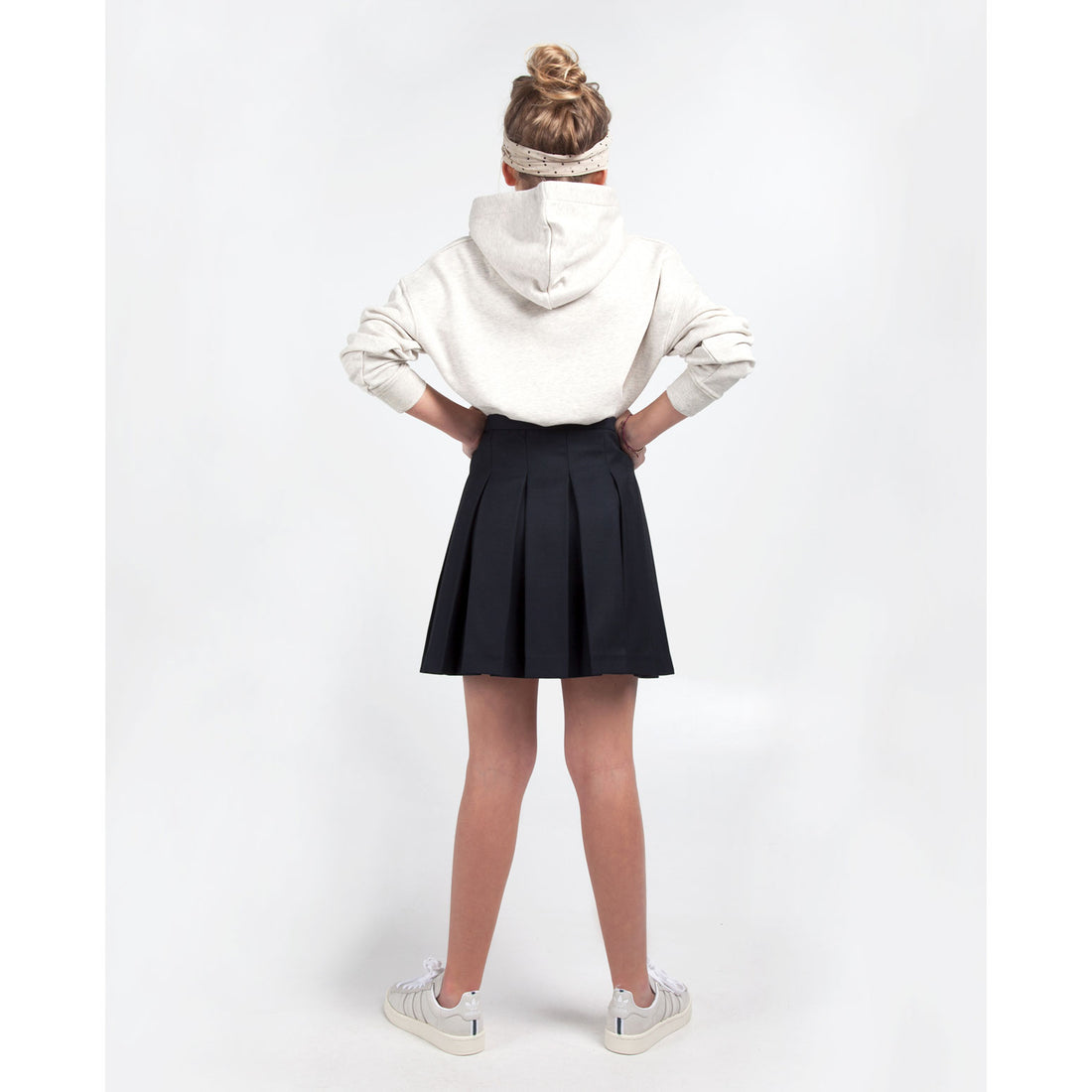 Les Coyotes De Paris Navy Vicky Classic Pleated Skirt