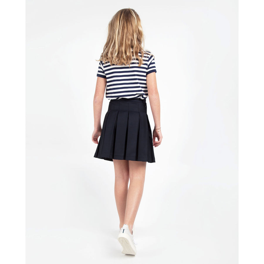 Les Coyotes De Paris Navy Vicky Classic Pleated Skirt