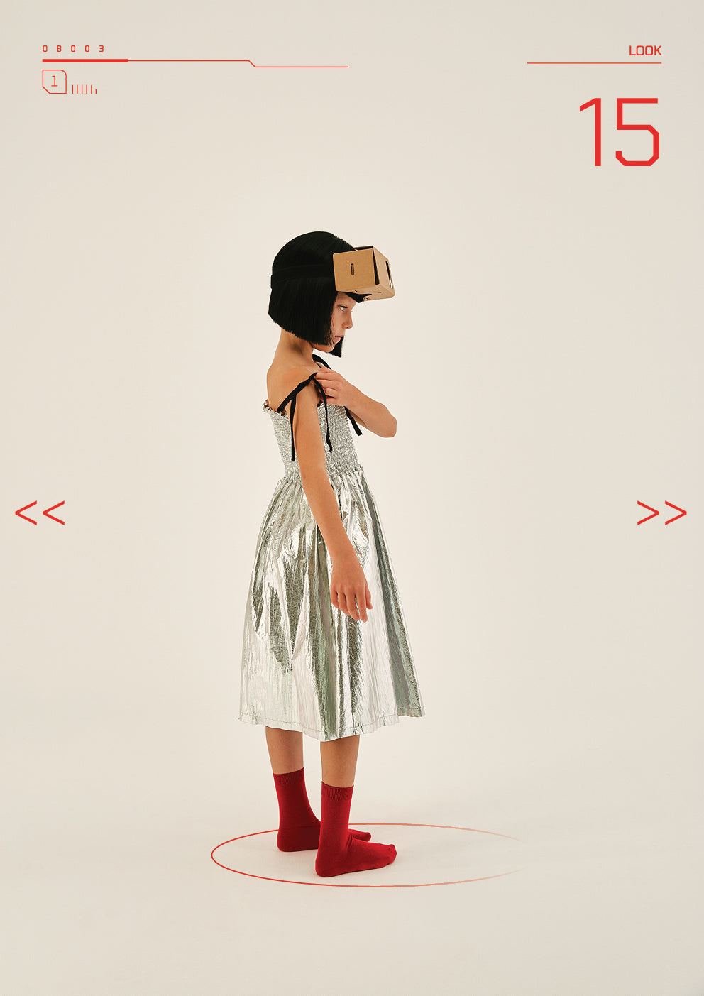 Little Creative Factory Silver Futuristic Strap Dress