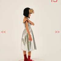 Little Creative Factory Silver Futuristic Strap Dress