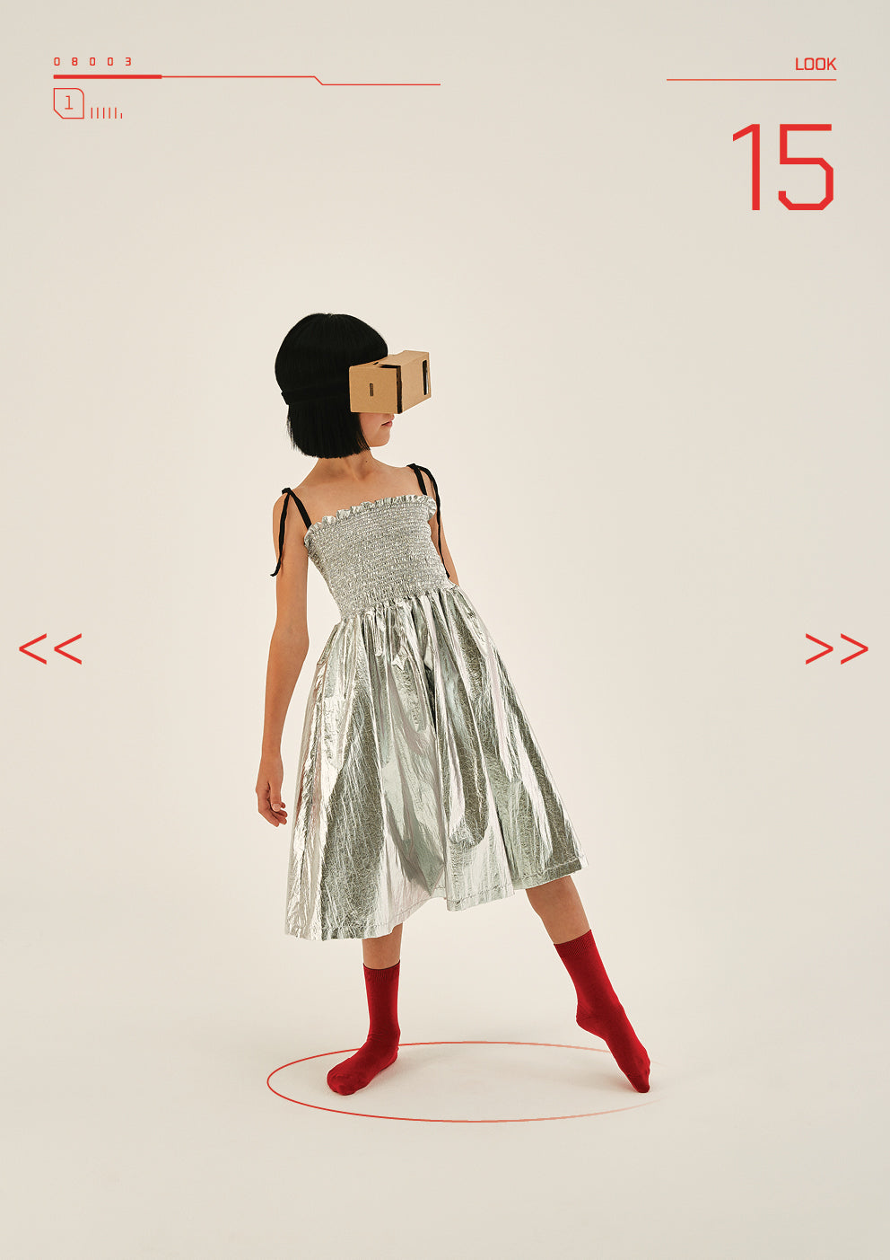 Little Creative Factory Silver Futuristic Strap Dress