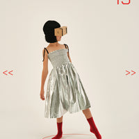 Little Creative Factory Silver Futuristic Strap Dress