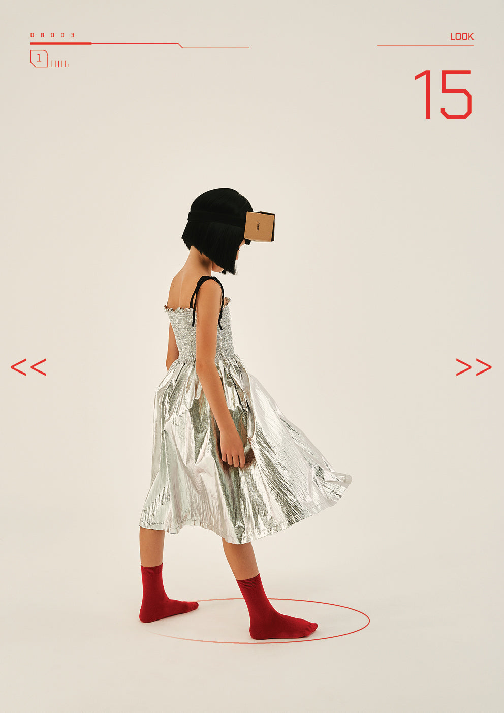 Little Creative Factory Silver Futuristic Strap Dress