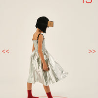 Little Creative Factory Silver Futuristic Strap Dress