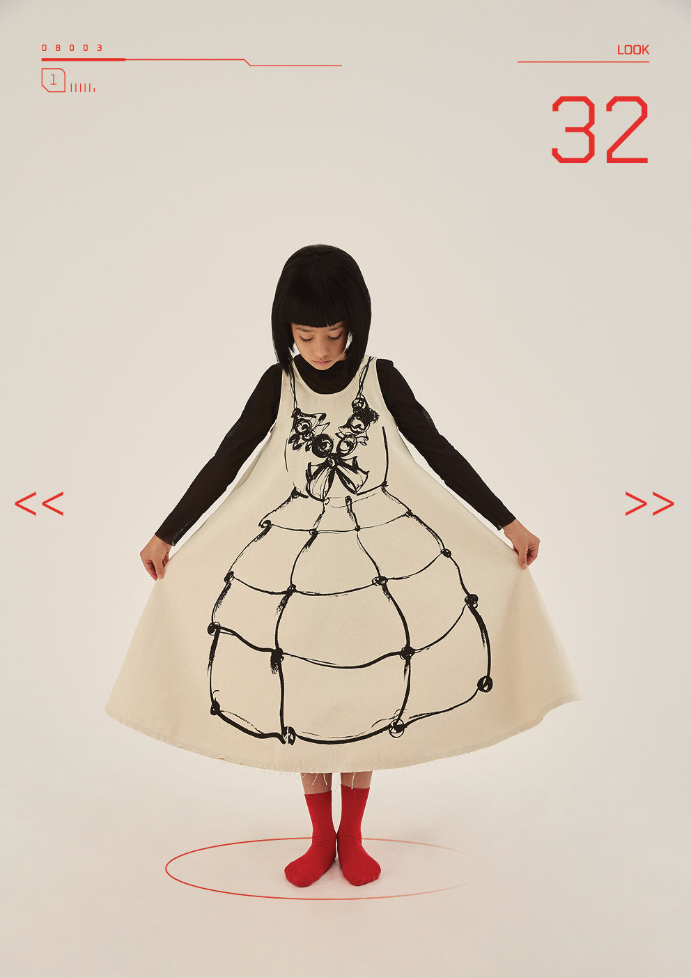 Little Creative Factory Cream Arty Dress