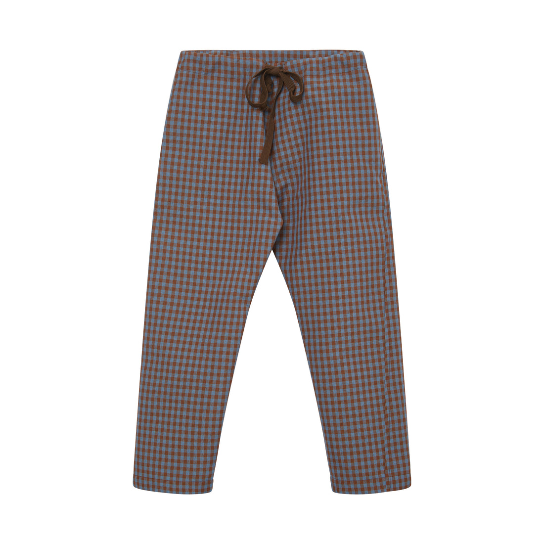 Caramel Brown Blue Check Leda Trousers