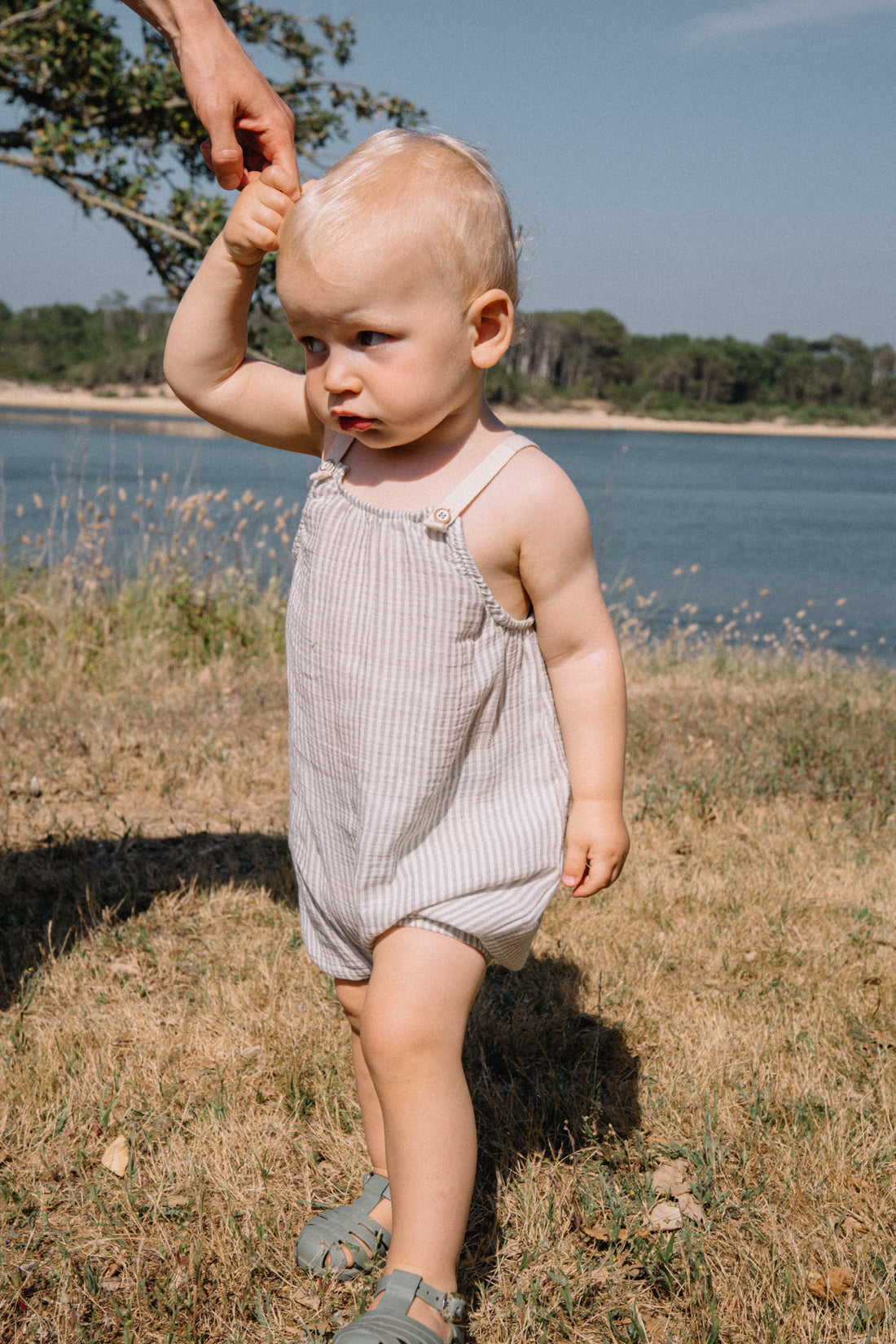 Buho Light Grey Stripes Jumpsuit