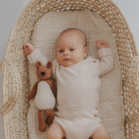 Buho Creamy Pink Newborn Buttoned Knit Culotte