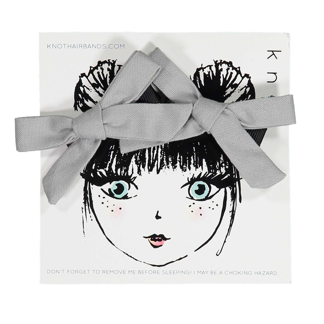 Knot Hairbands Linen Mini Bow Set // Seafoam