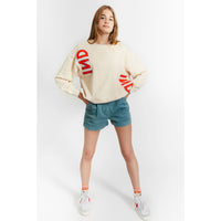 Indee Crew Neck Sweater - Ind Embroided