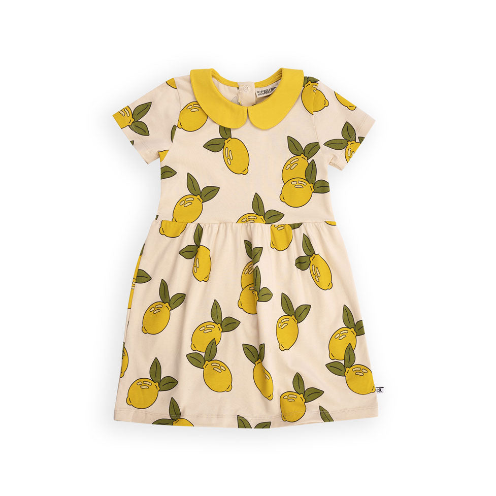 Carlijnq Lemon - Dress Short Sleeve With Lace Collar