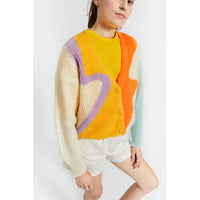 Indee Cream Graffic Mohair Knit Cardigan
