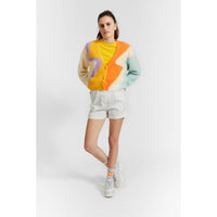 Indee Cream Graffic Mohair Knit Cardigan