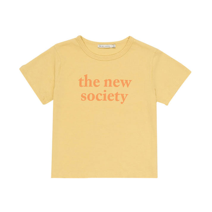 The New Society Soft Yellow Logo Print Tee