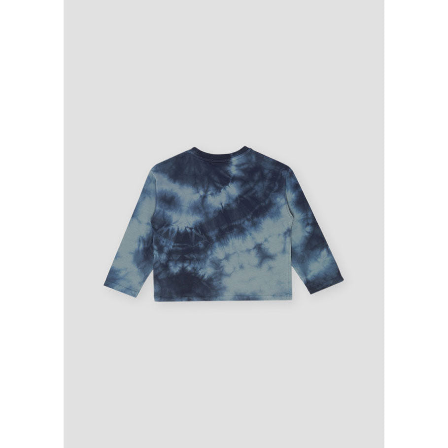 The New Society Batik Blue Grey Logo Tee Long Sleeve Tee