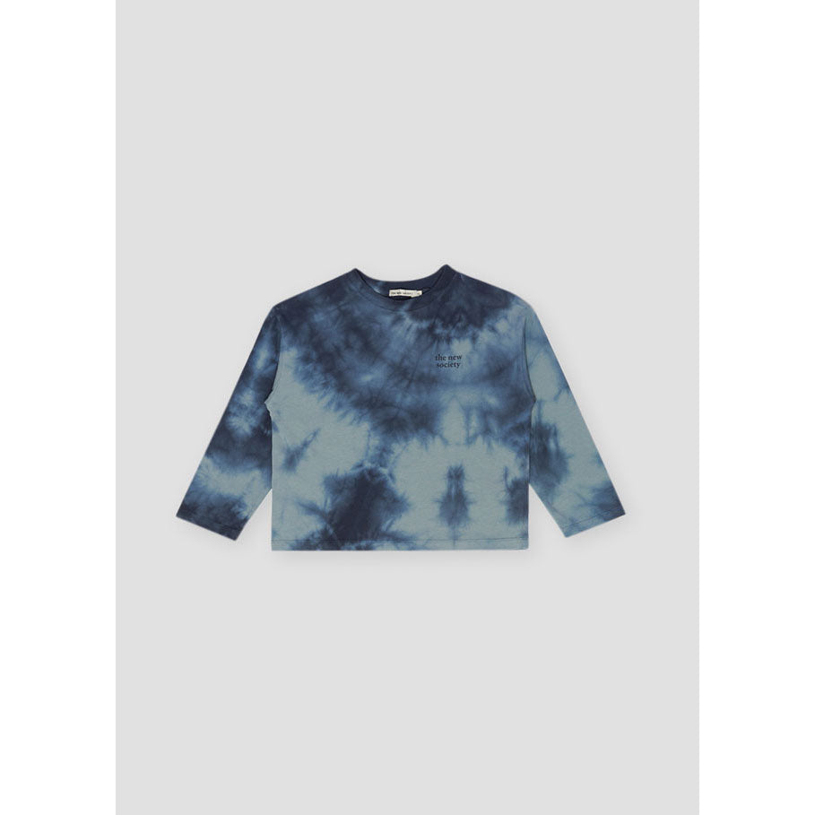 The New Society Batik Blue Grey Logo Tee Long Sleeve Tee
