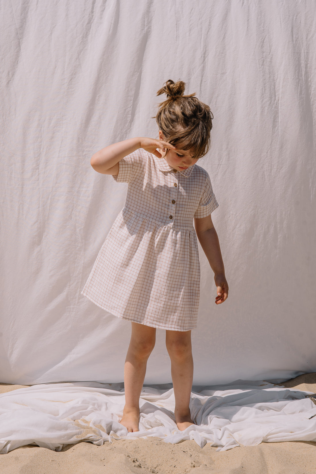 Buho Terracotta Mini Check Dress