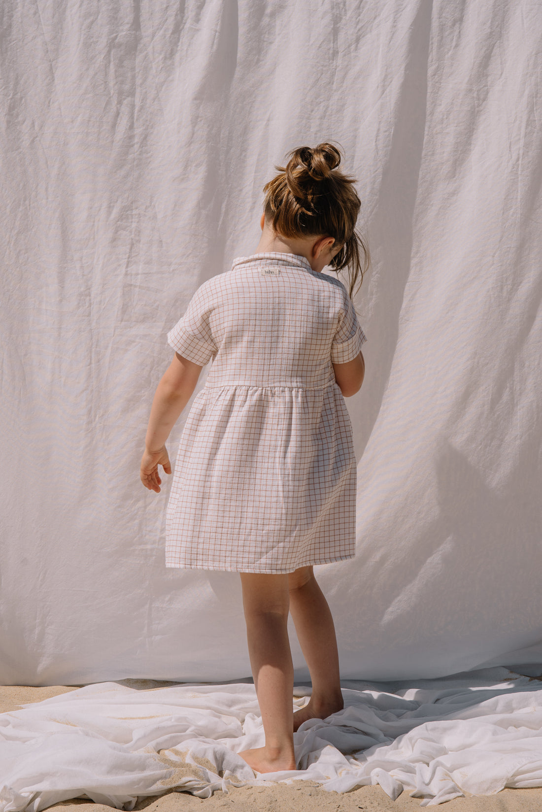 Buho Terracotta Mini Check Dress