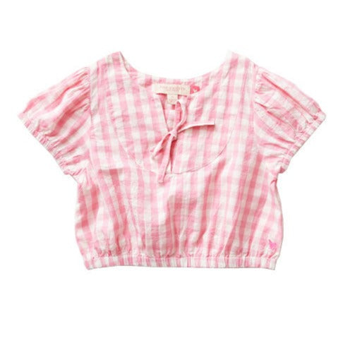 Pink Chicken Sea Pink Gingham Lori Top