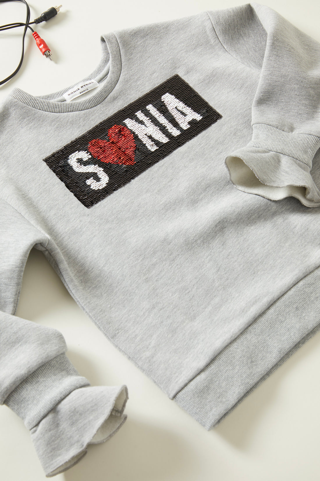 Sonia Rykiel Grey Lovely Reversible Sequin Sweatshirt