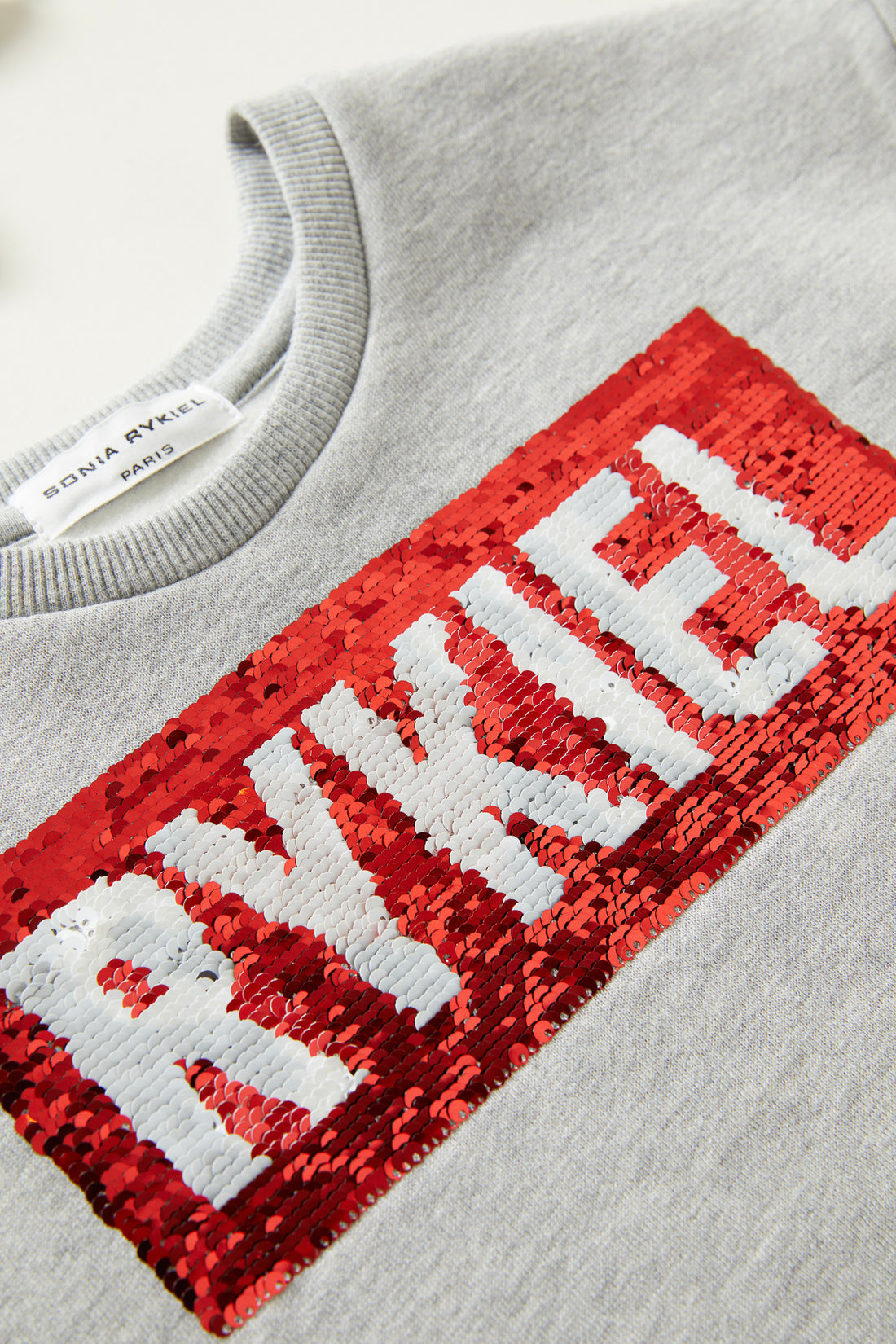 Sonia Rykiel Grey Lovely Reversible Sequin Sweatshirt