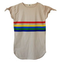 Bandy Button Rainbow Tee Dress
