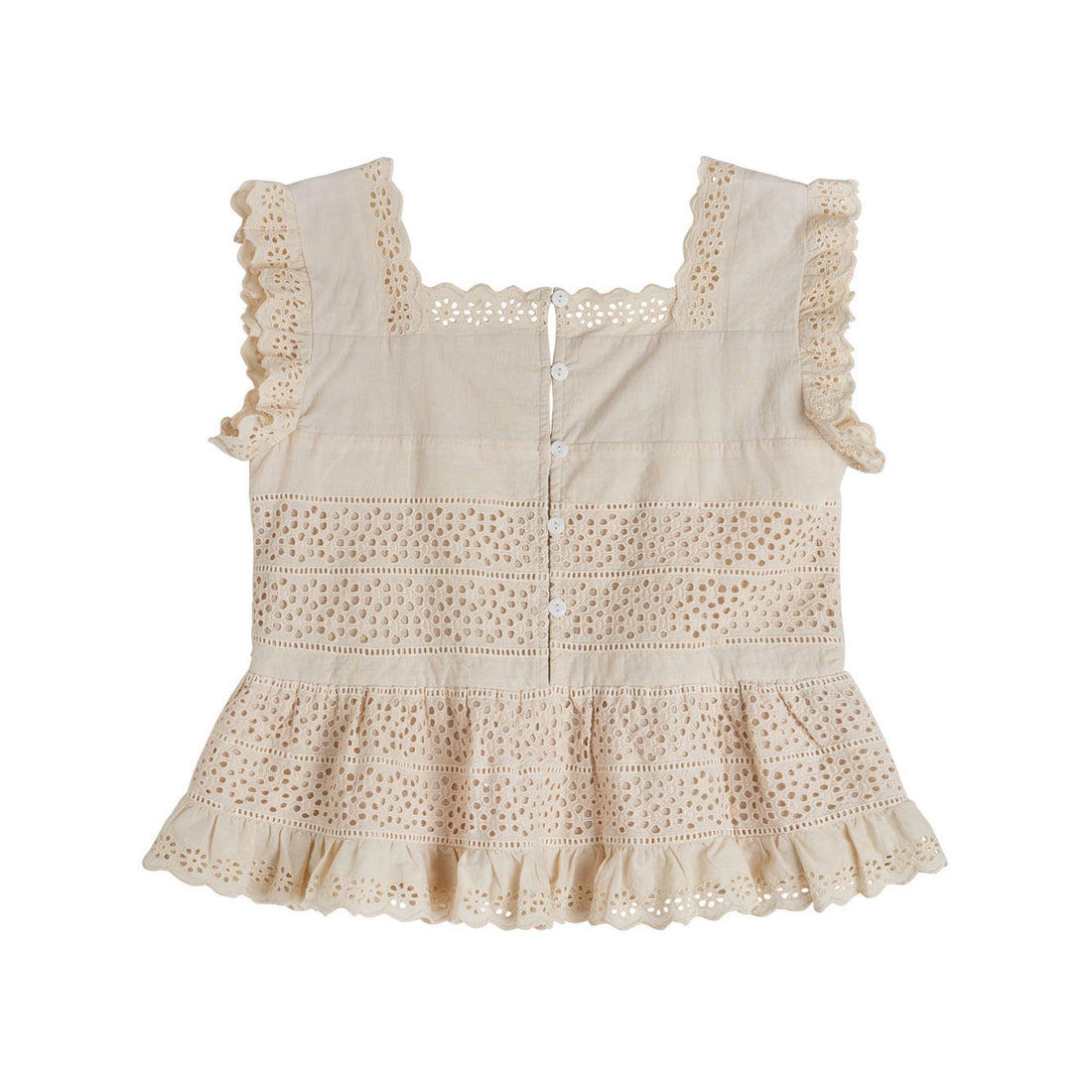 Little Cotton Clothes Oat Broderie Anglaise Ava Blouse