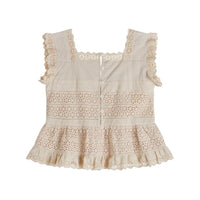 Little Cotton Clothes Oat Broderie Anglaise Ava Blouse