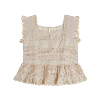 Little Cotton Clothes Oat Broderie Anglaise Ladies Ava Blouse