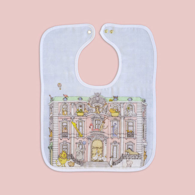 Atelier Choux  Monceau Mansion Large Bib (Silver Snaps)