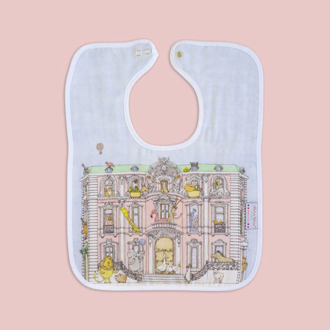 Atelier Choux  Monceau Mansion Large Bib (Silver Snaps)