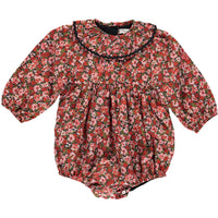 Bebe Organic Crimson Floral Laura Romper