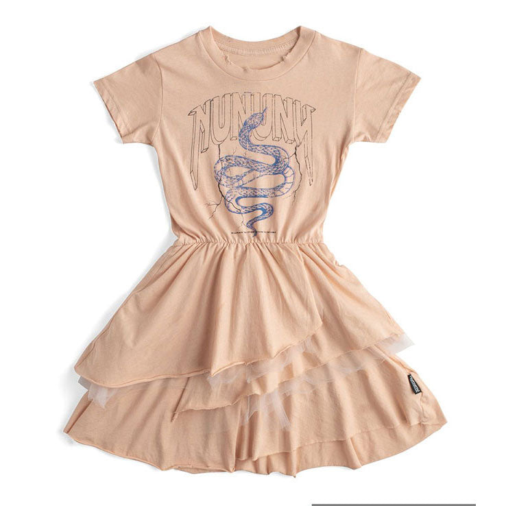 NUNUNU Nude Layered Snake Dress