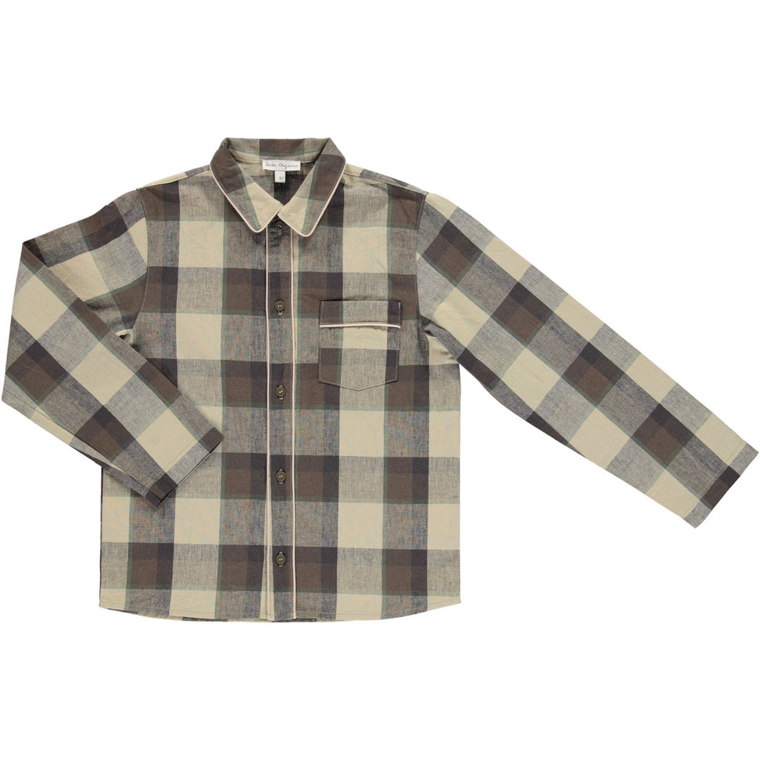 Bebe Organic Moss Plaid Lewis Shirt