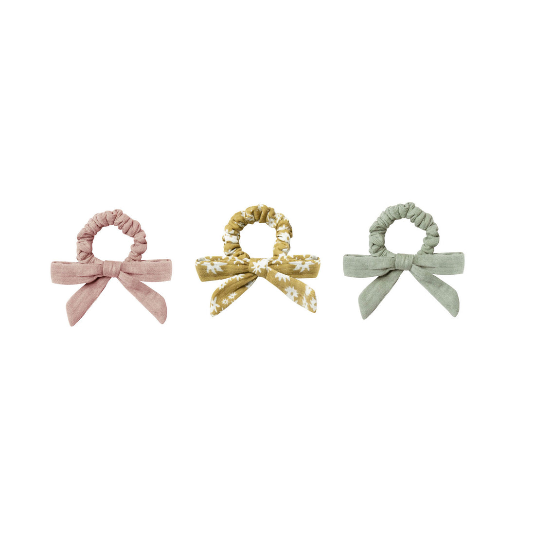 Rylee and Cru Petal + Scattered Daisy + Seafoam Little Bow Scrunchie Set
