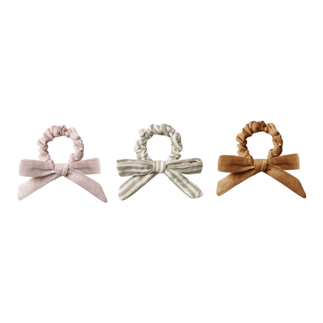 Rylee and Cru Lilac + Olive + Bronze Little Bow Scrunchie Set