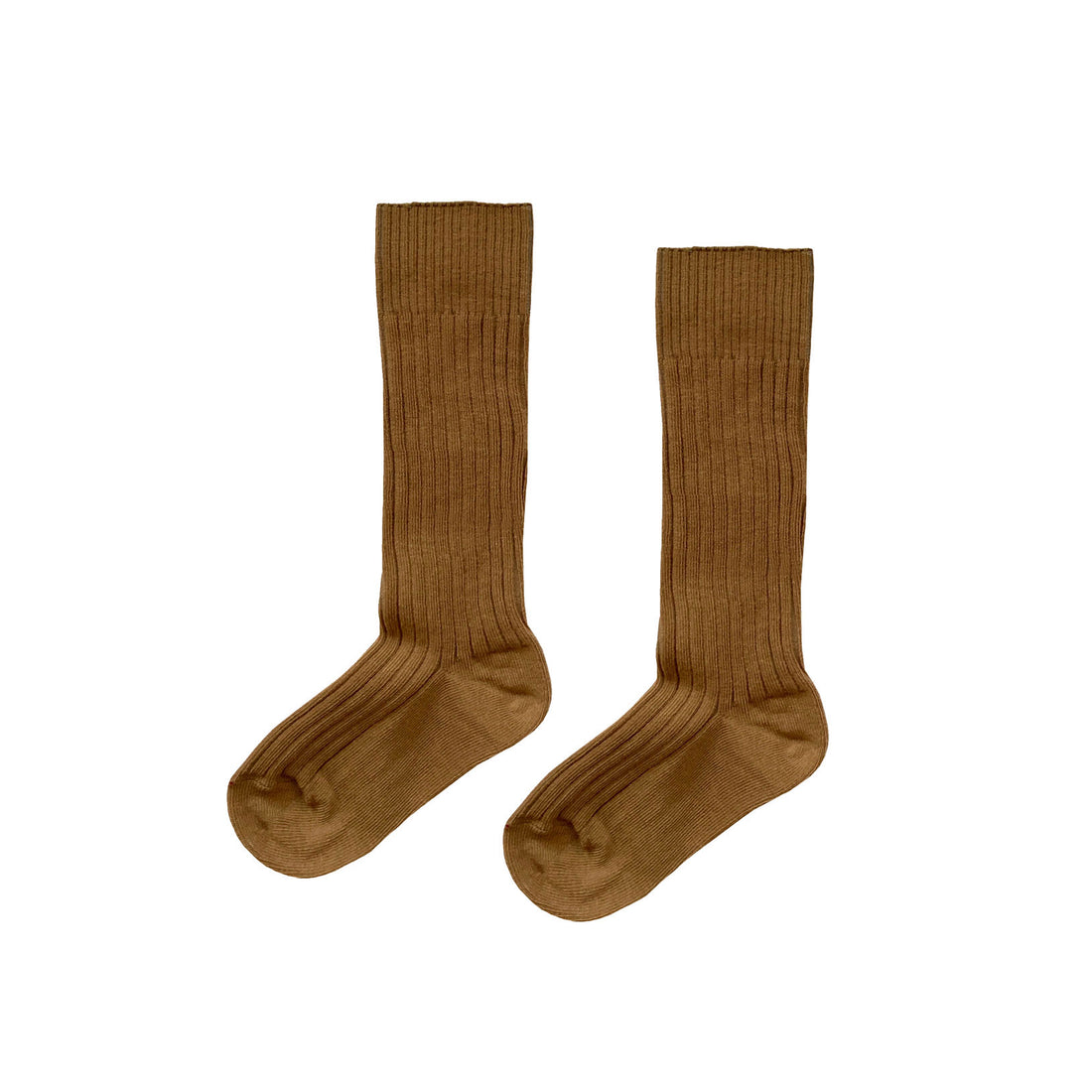 Little Man Happy Brown Ribbed Knee Socks