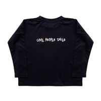 Little Man Happy Black Cool People Smile Longsleeve Tee