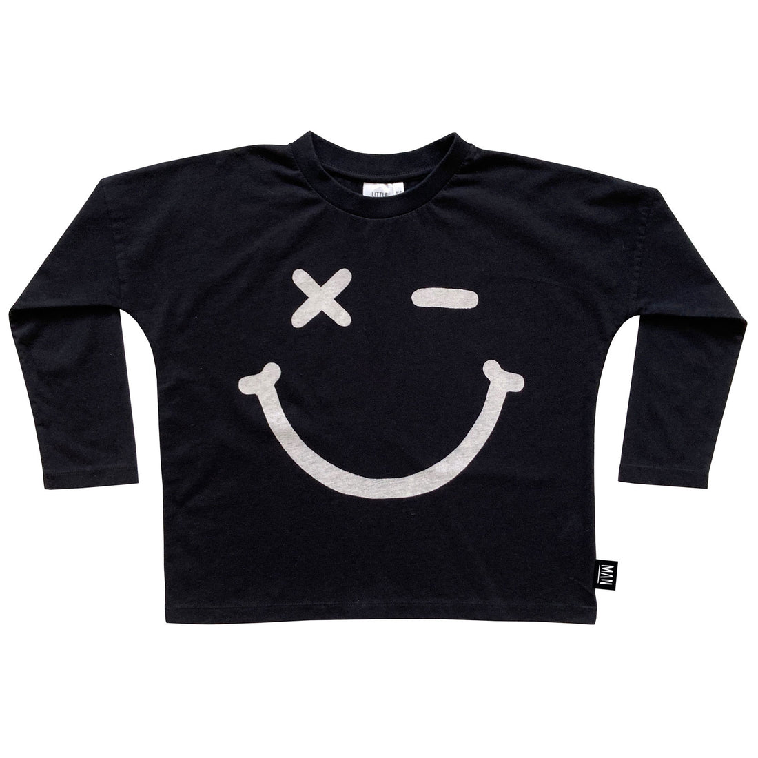 Little Man Happy Black Cool People Smile Longsleeve Tee