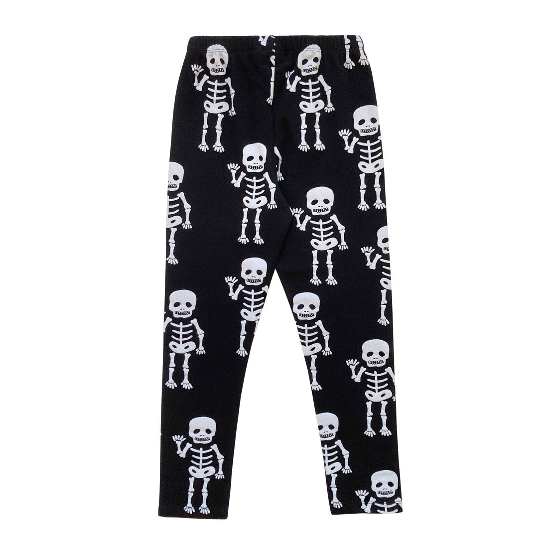 Little Man Happy Black Friendly Skeleton Leggings