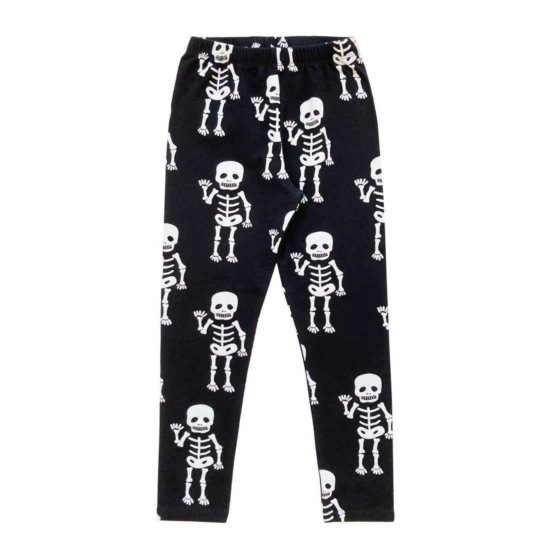 Little Man Happy Black Friendly Skeleton Leggings
