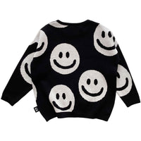 Little Man Happy Black Happy Knit Sweater