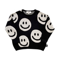 Little Man Happy Black Happy Knit Sweater